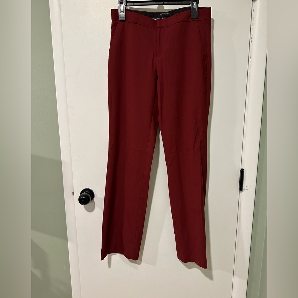 Banana Republic Logan Crop Pant Washable Wool Brick